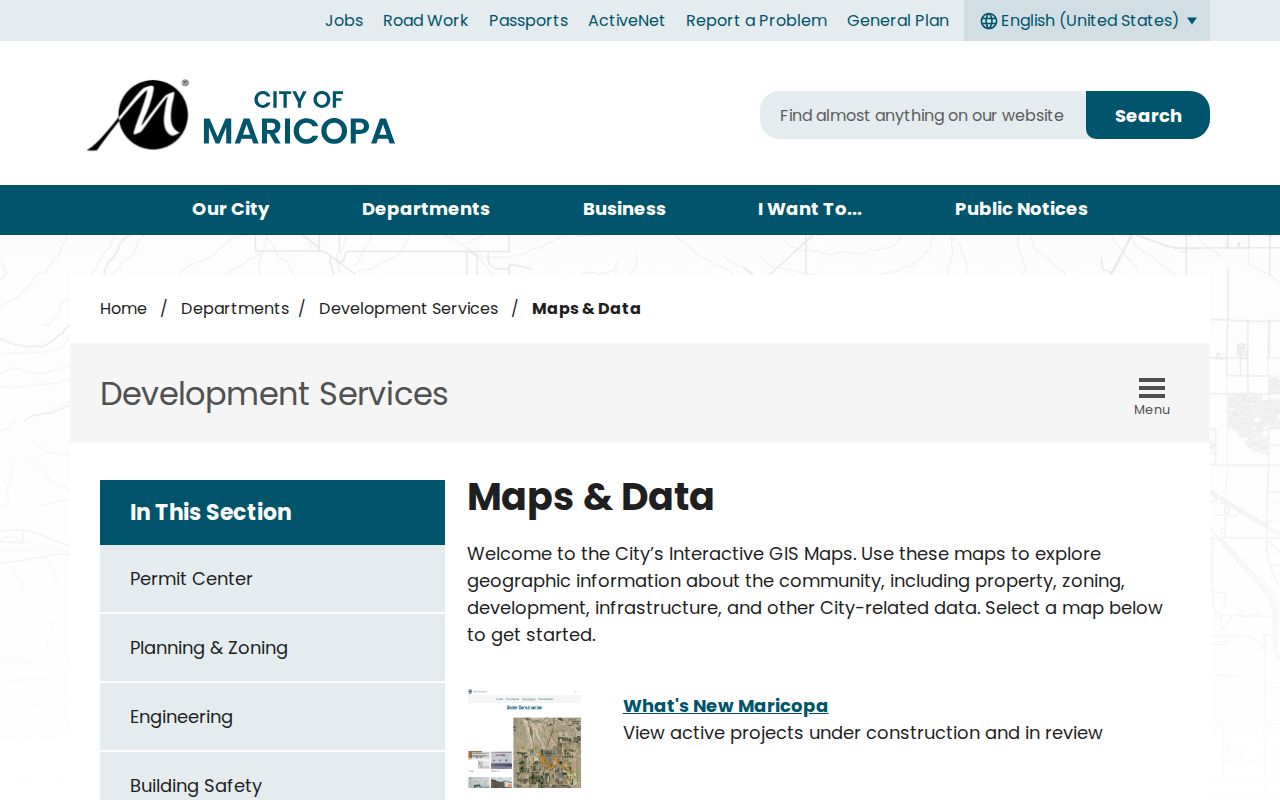 Maricopa street directory city maps and addressing data